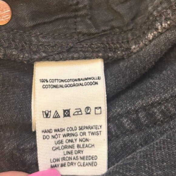 Free People We The Free Zip Up Mini Skirt Distressed Black Denim Womens 28 - Picture 5 of 6